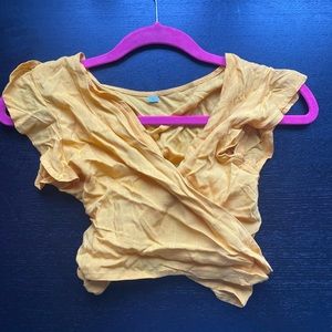 Yellow Wrap Top